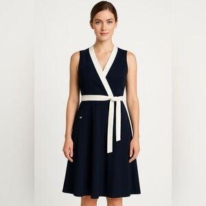 Tommy Hilfiger Belted Wrap A-Line Dress